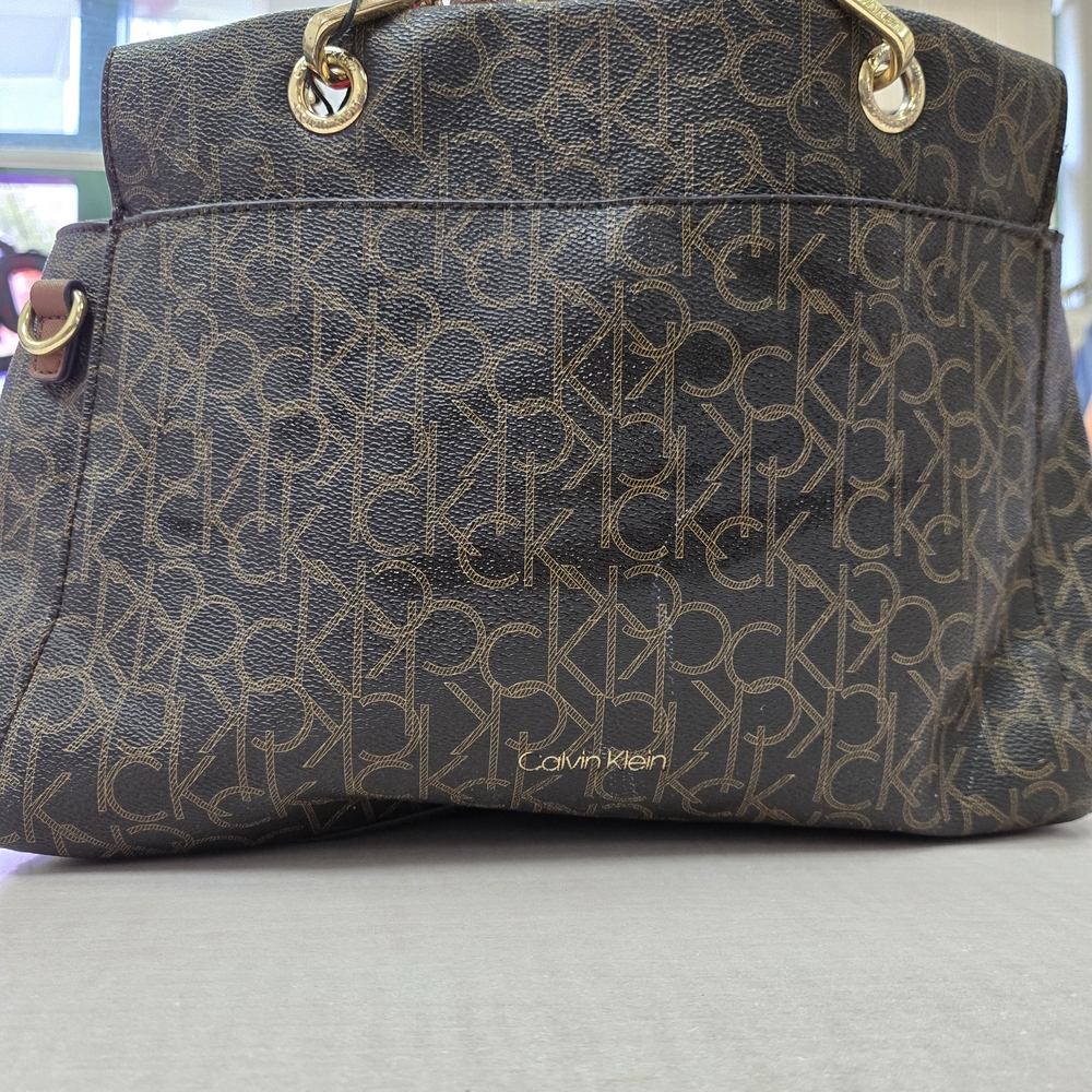 Calvin Klein Black and Brown Monogram Tote